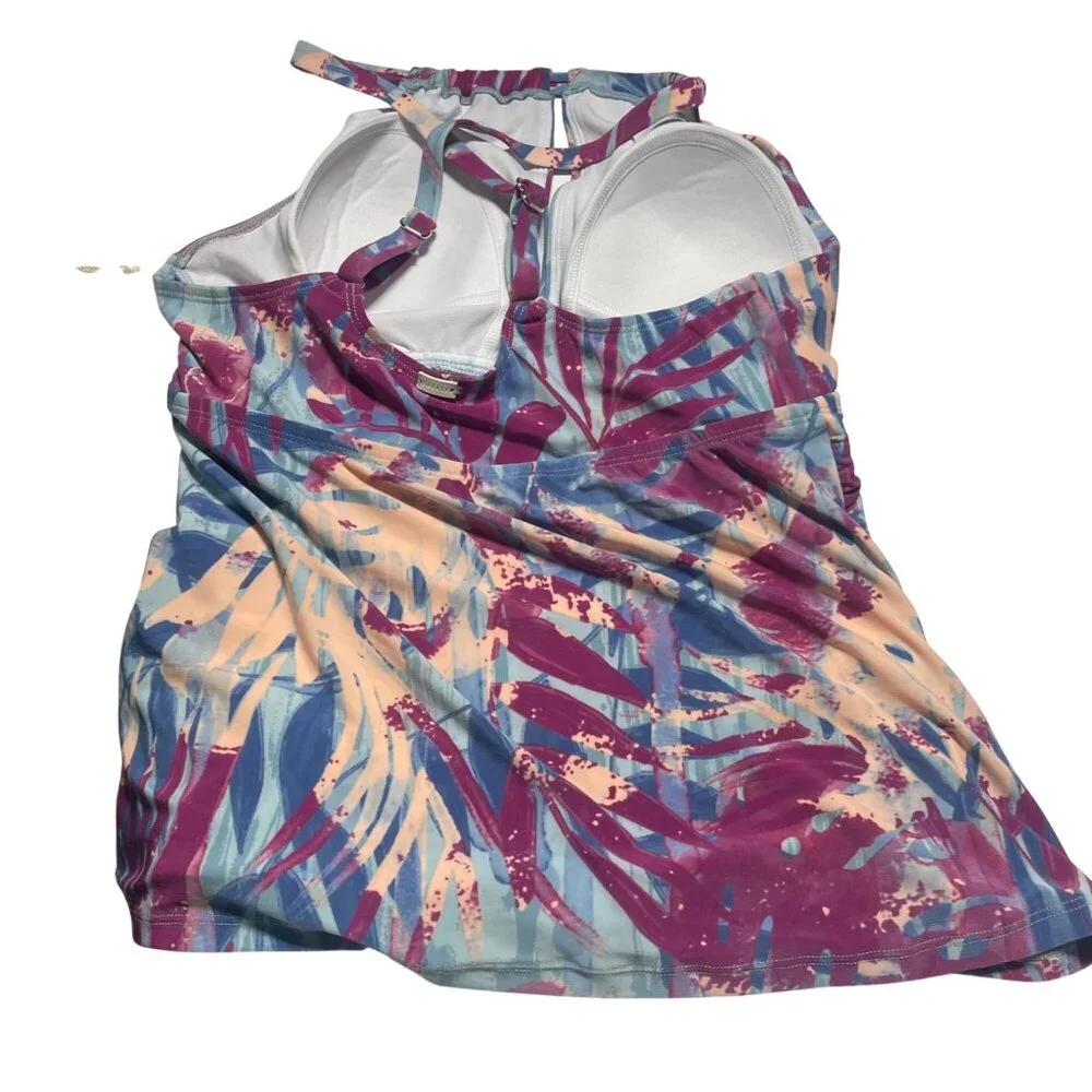 Freely High-Neck Printed Swim Dress Size 8 Multicolor Stylish Swimwear‎